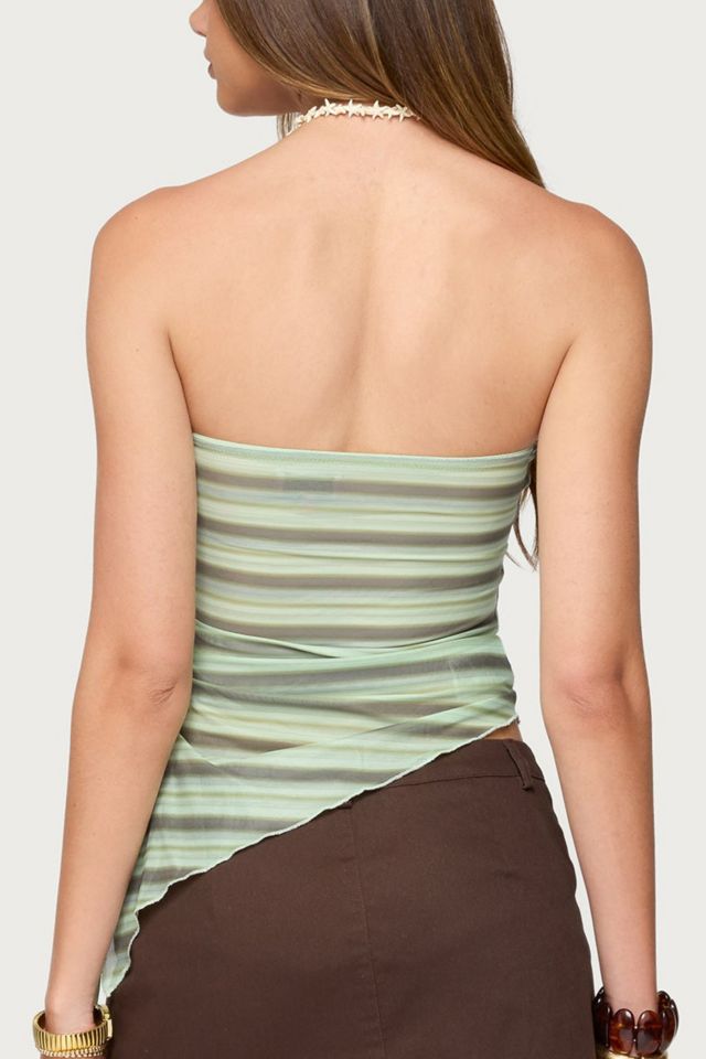 Edikted Sari Striped Strapless Asymmetric Top #4