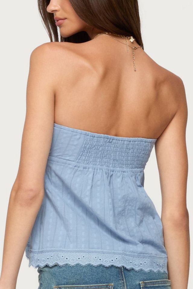 Edikted Narnie Striped Strapless Wrap Top #4