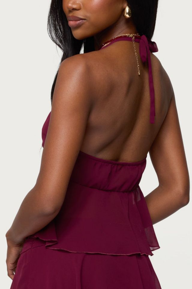 Edikted Sea Star Chiffon Split Front Top #4