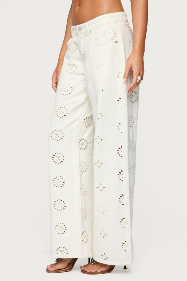 Edikted Eyelet Low Rise Wide Leg Jeans #2