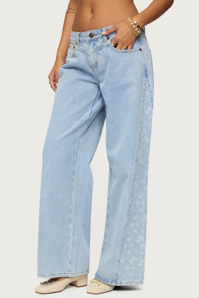 Edikted Floral Split Low Rise Jeans #2