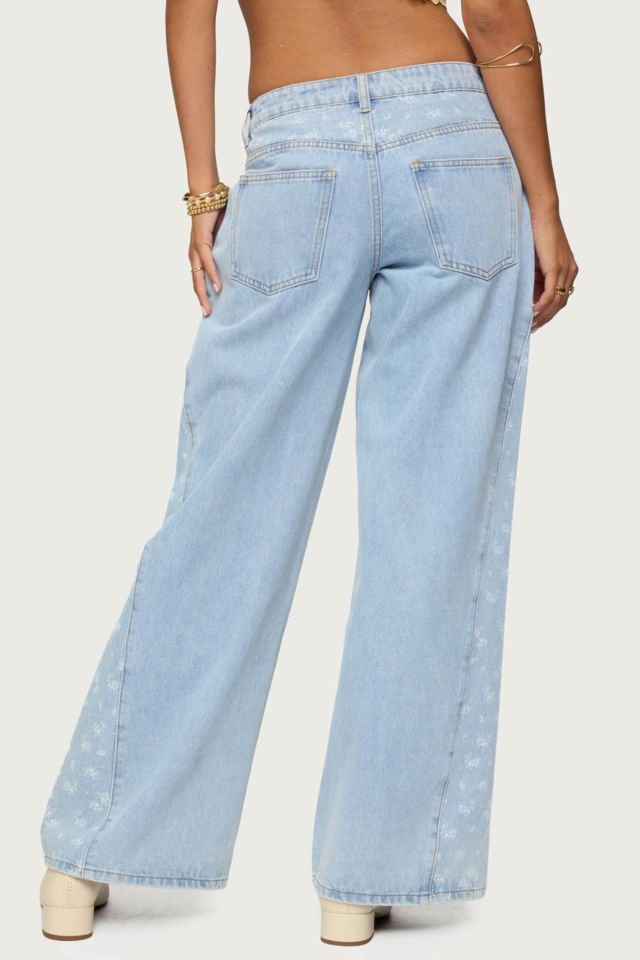 Edikted Floral Split Low Rise Jeans #3