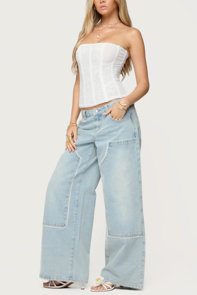Edikted Teela Lacey Low Rise Carpenter Jeans #1