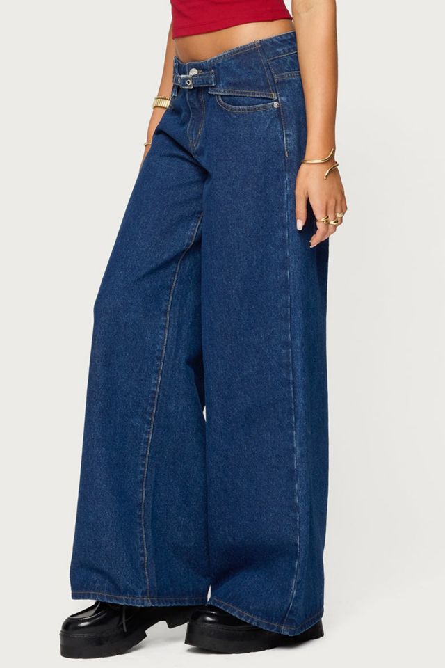 Edikted Edie Belt Detail Low Rise Jeans #4