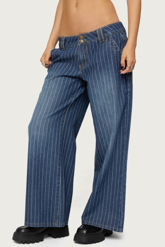 Edikted Petite Cory Striped Low Rise Jeans #2