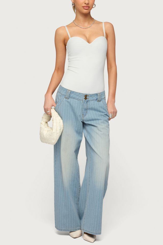 Edikted Petite Cory Striped Low Rise Jean #1