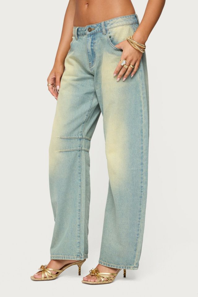 Edikted Cayden Low Rise Washed Barrel Jeans #2