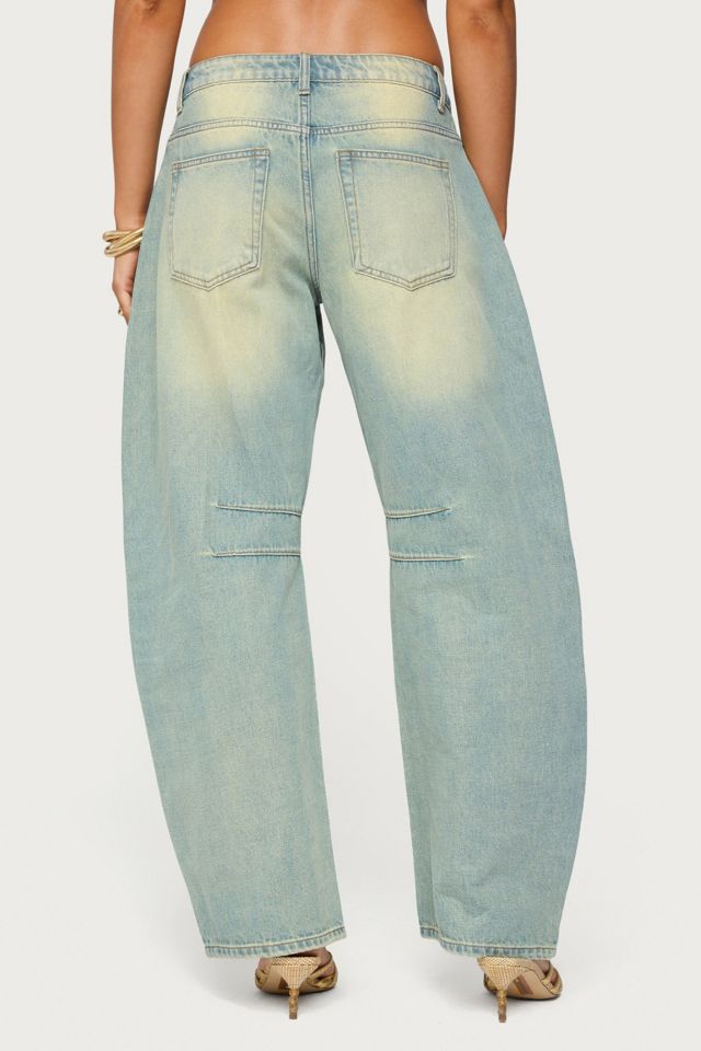 Edikted Cayden Low Rise Washed Barrel Jeans #3