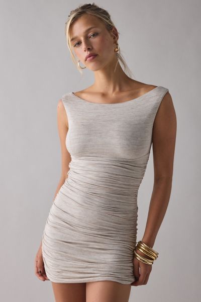 AFRM Aster Ruched Off-The-Shoulder Mini Dress