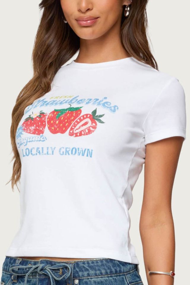 Edikted Fresh Strawberries Graphic T Shirt #2