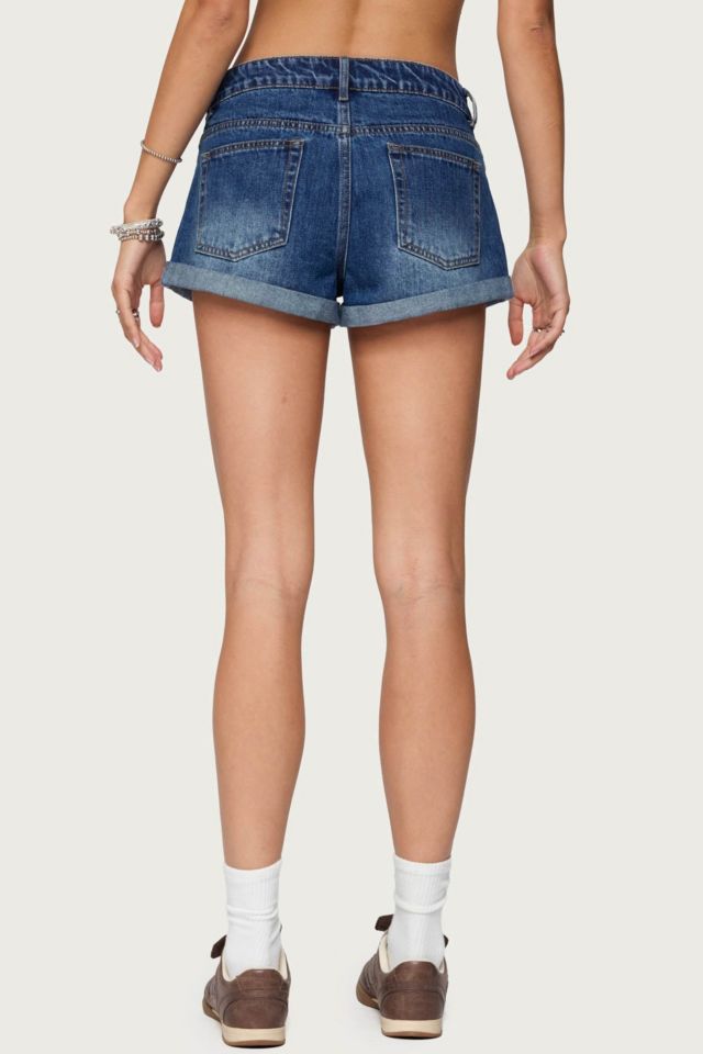 Edikted Rylin Low-Rise Denim Shorts #3