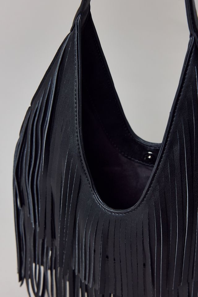 Silence + Noise Fringe Faux Leather Hobo Bag #4
