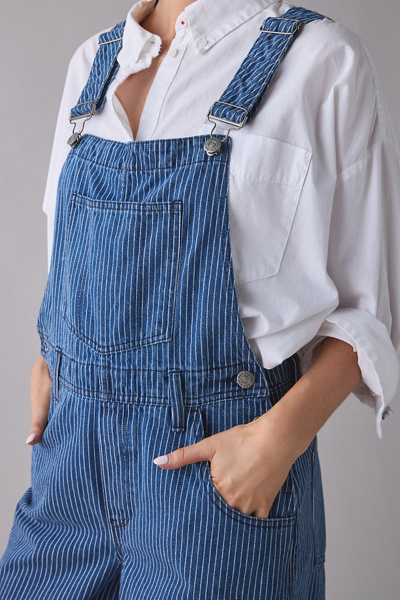 BDG Rih Pinstripe Extreme Barrel-Leg Overall