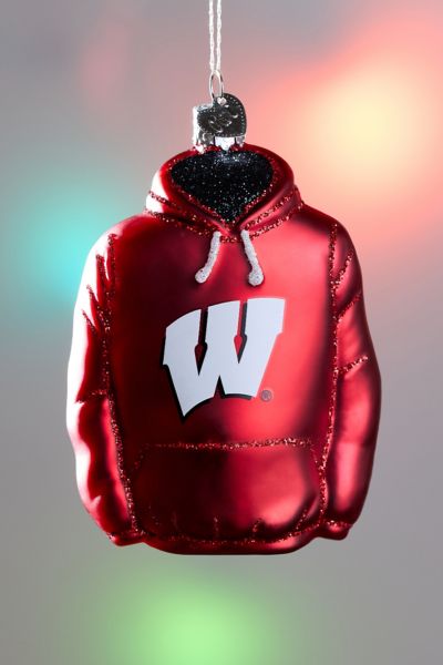 Urban Outfitters University Of Wisconsin Hoodie Glass Ornament In Red At  In Red