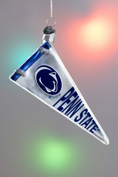 Penn State Pennant Flag Glass Ornament