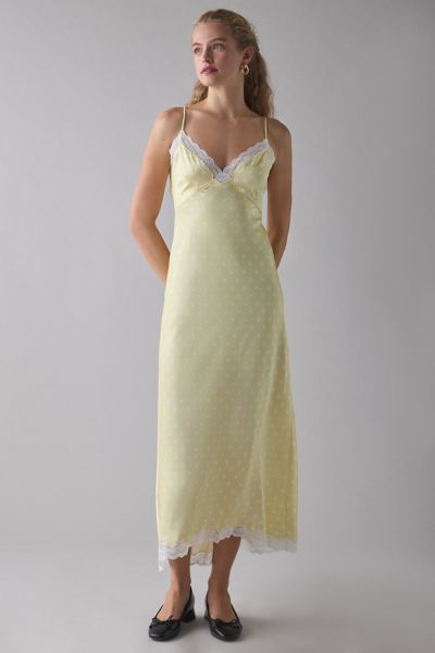 LoveShackFancy Manuela Lace Trim Slip Maxi Dress