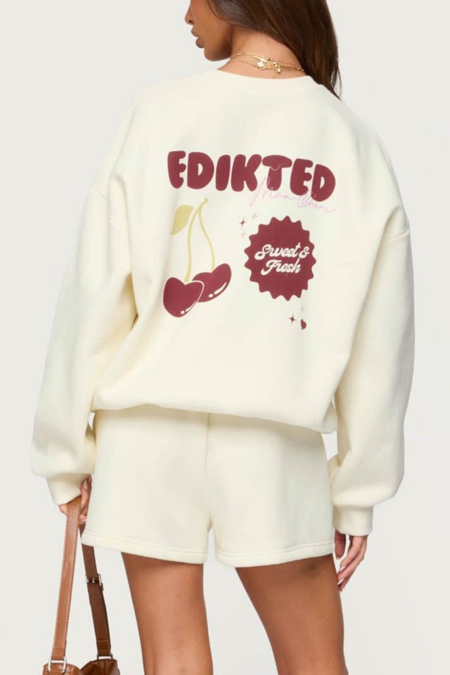 Edikted Cherry Babe Sweat Shorts #1