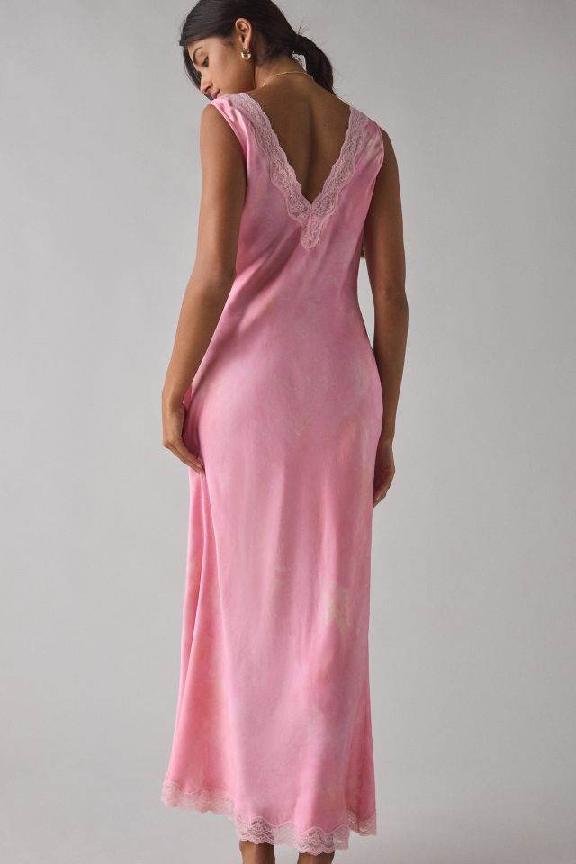 LoveShackFancy Bier Silk-Blend Slip Midi Dress