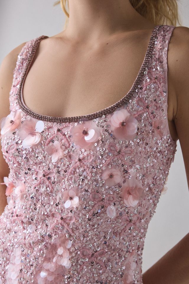 LoveShackFancy Sarine Sequin Beaded Mini Dress #1