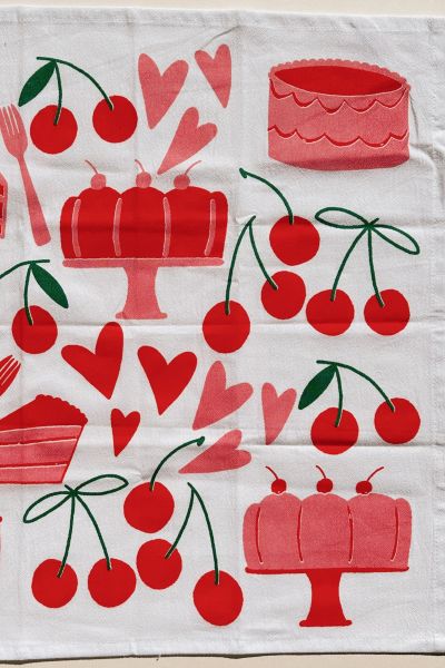 Julie Peach Sweets Tea Towel