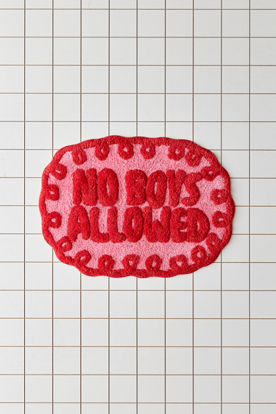 No Boys Allowed Swirled Tufted Bath Mat - Thumbnail 2