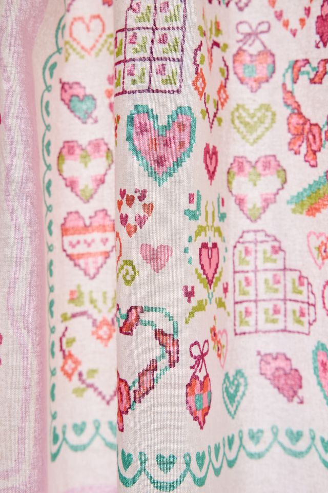 Rideau de douche à motif Needlepoint Hankies #1