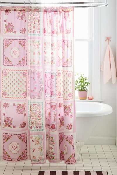 Needlepoint Hankies Patterned Shower Curtain