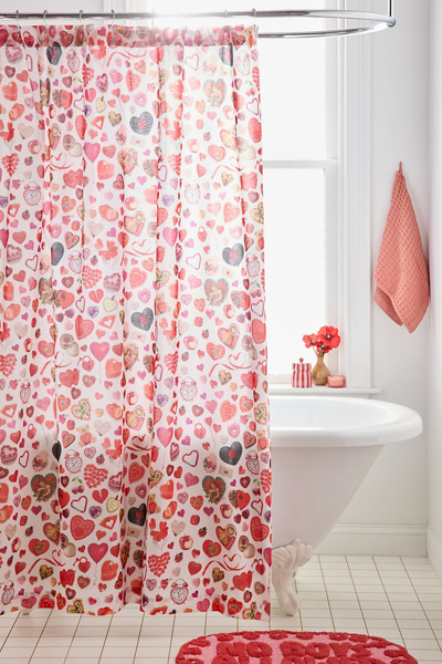 Galentine’s Collage Patterned Shower Curtain