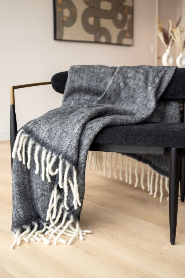 YaYa & Co. Gal Organic Brushed Wool Tassel Throw Blanket #2