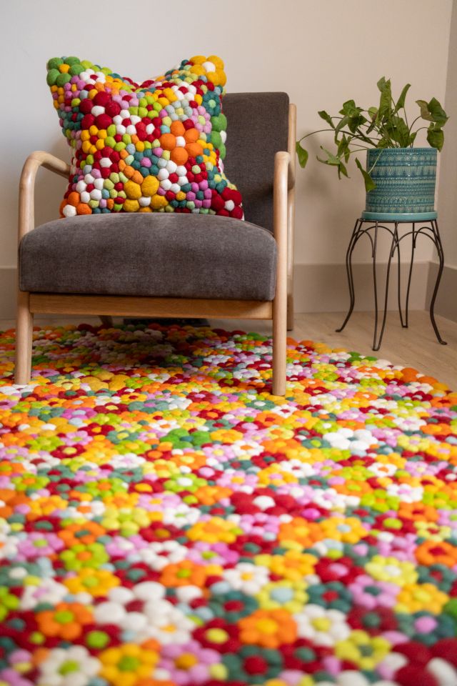 YaYa & Co. Lolly Organic Wool Floral Rug #2