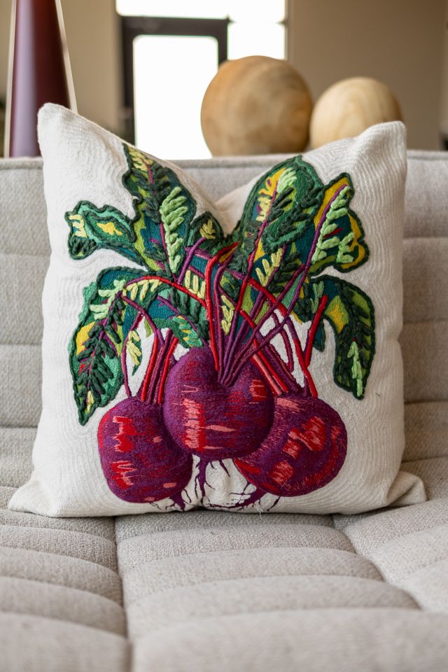 YaYa & Co. Hardy Beet Organic Cotton Throw Pillow #3