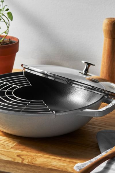 Staub Cast Iron 4.5-qt Perfect Pan In White Truffle At Urban Outfitters