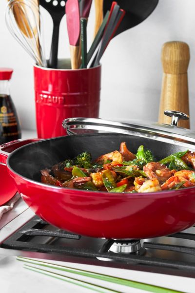 Staub Cast Iron 4.5-qt Perfect Pan In Cherry At Urban Outfitters