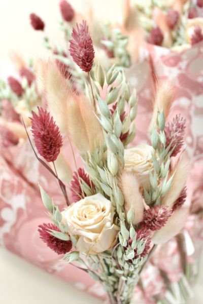 Roxanne’s Dried Flowers Pink Marble Bouquet