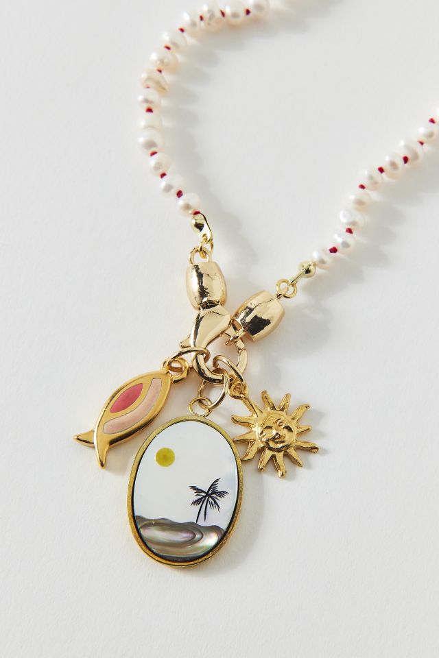 Vintage By The Sage Vintage Seaside Sunset Pendant Charm Necklace #1