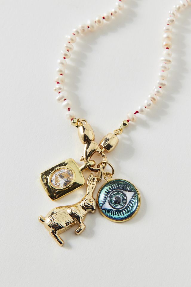 Vintage By The Sage Vintage Lucky Bunny Beaded Charm Necklace #1