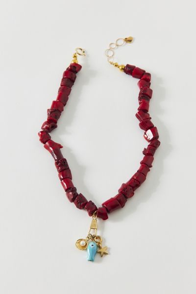 Vintage By The Sage Vintage Feelin’ Fishy Beaded Charm Necklace