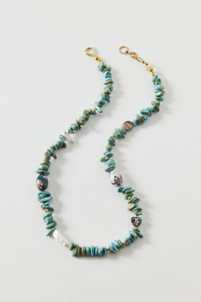Vintage By The Sage Vintage Beaded Blues Stone Necklace