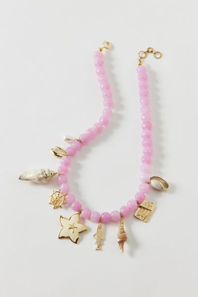 Vintage By The Sage Vintage Blushing Beaches Beaded Charm Necklace