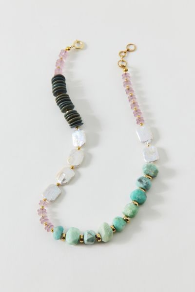 Vintage By The Sage Vintage Blushed Beads Multi-Stone Necklace