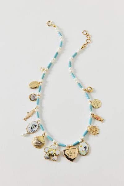 Vintage By The Sage Vintage Seaside Beaded Charm Necklace
