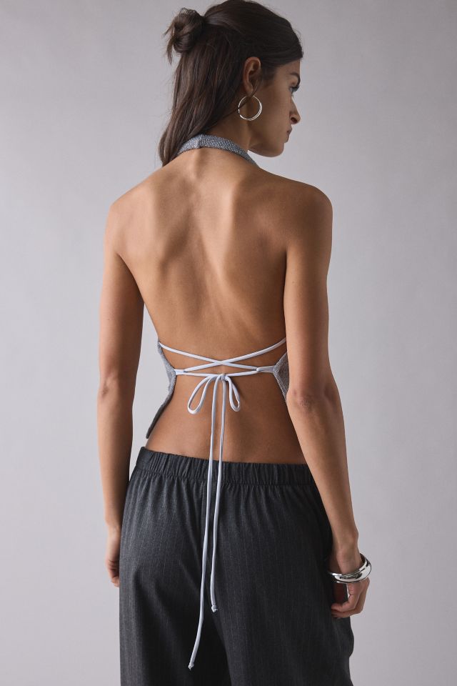 UO Cougar Strappy Open-Back Cowl Neck Halter Top #1
