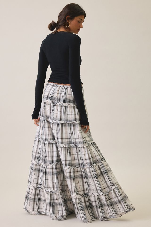BDG Sadie Cotton Tiered Maxi Skirt #3