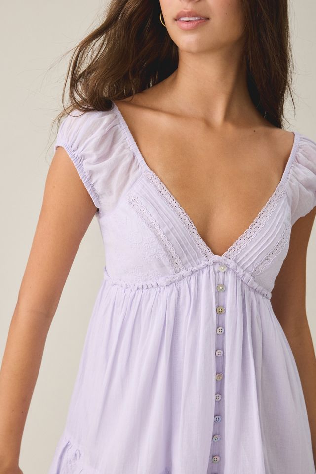 BDG Belle Lace Trim Cotton Babydoll Romper #3
