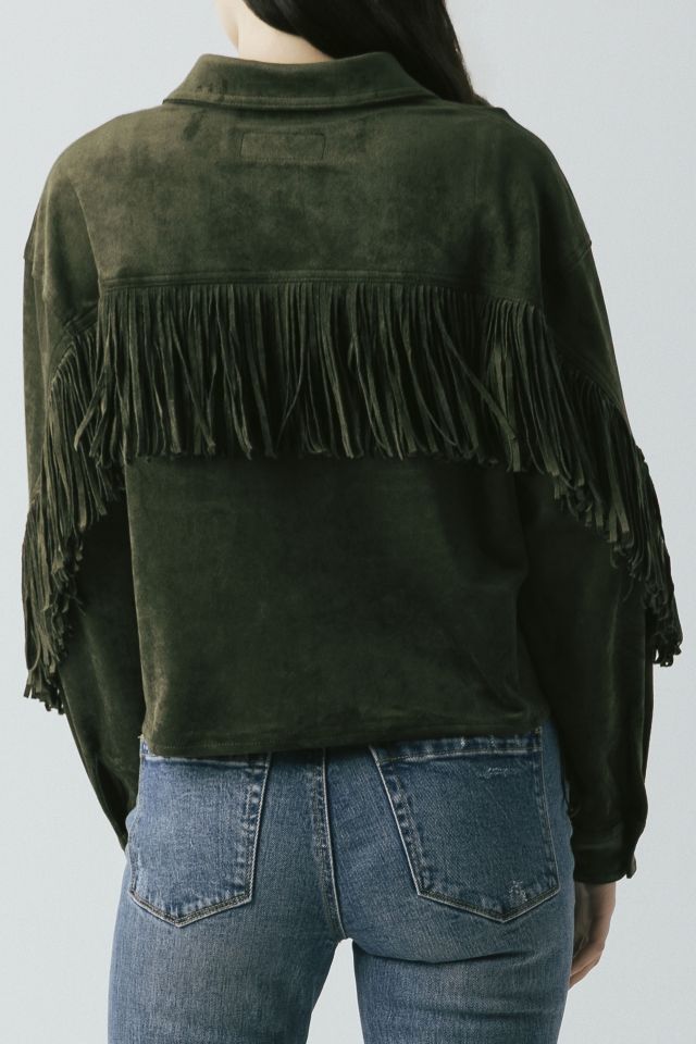 BLANKNYC Kale Chips Fringe Faux Suede Jacket #1