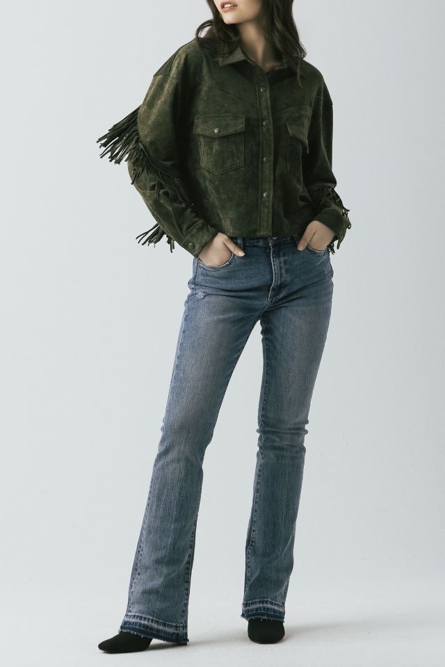 BLANKNYC Kale Chips Fringe Faux Suede Jacket #3
