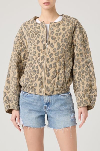 BLANKNYC Spot On Leopard Print Quilted Bomber Jacket