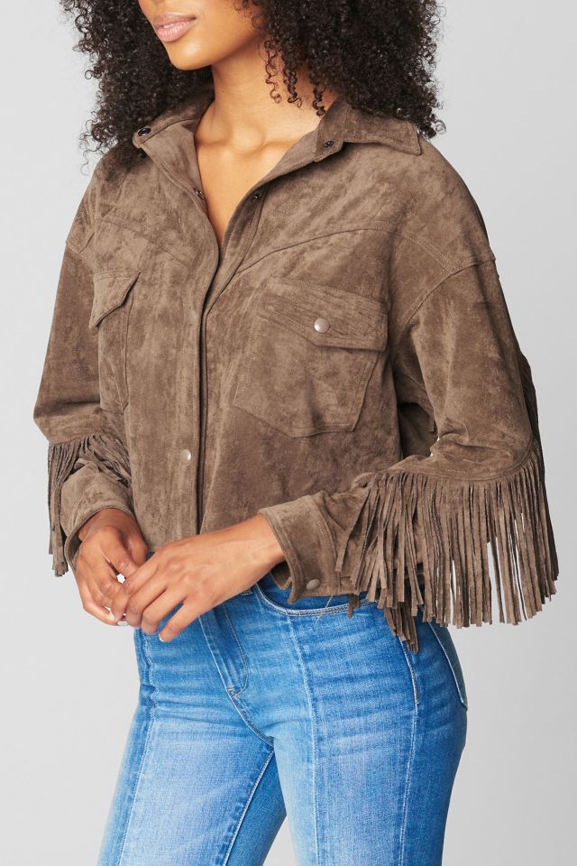 BLANKNYC Hot Cocoa Fringe Faux Suede Jacket #2