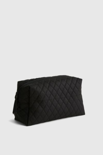 Vera Bradley Quilted Cotton Large Makeup Bag In Moonless Night, Women's At Urban Outfitters In Black