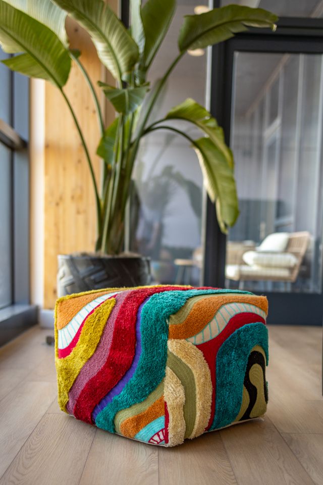 YaYa & Co. Abstract Organic Cotton Pouf #2